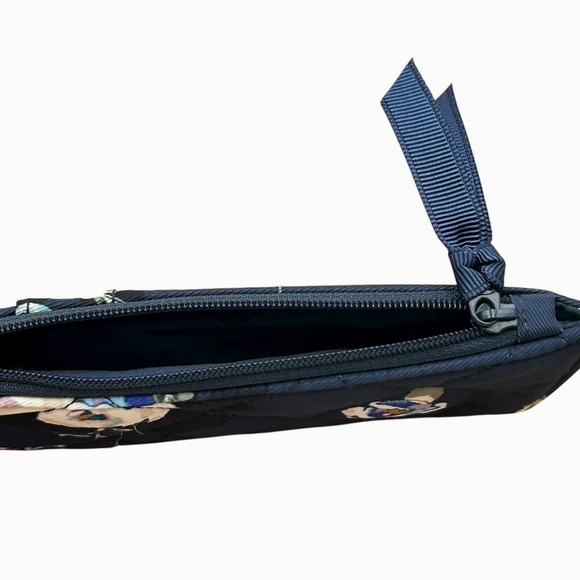 Vera Bradley Quilted Card Case‎ Wristlet Wallet Navy Blue with ID Window - Picture 7 of 10